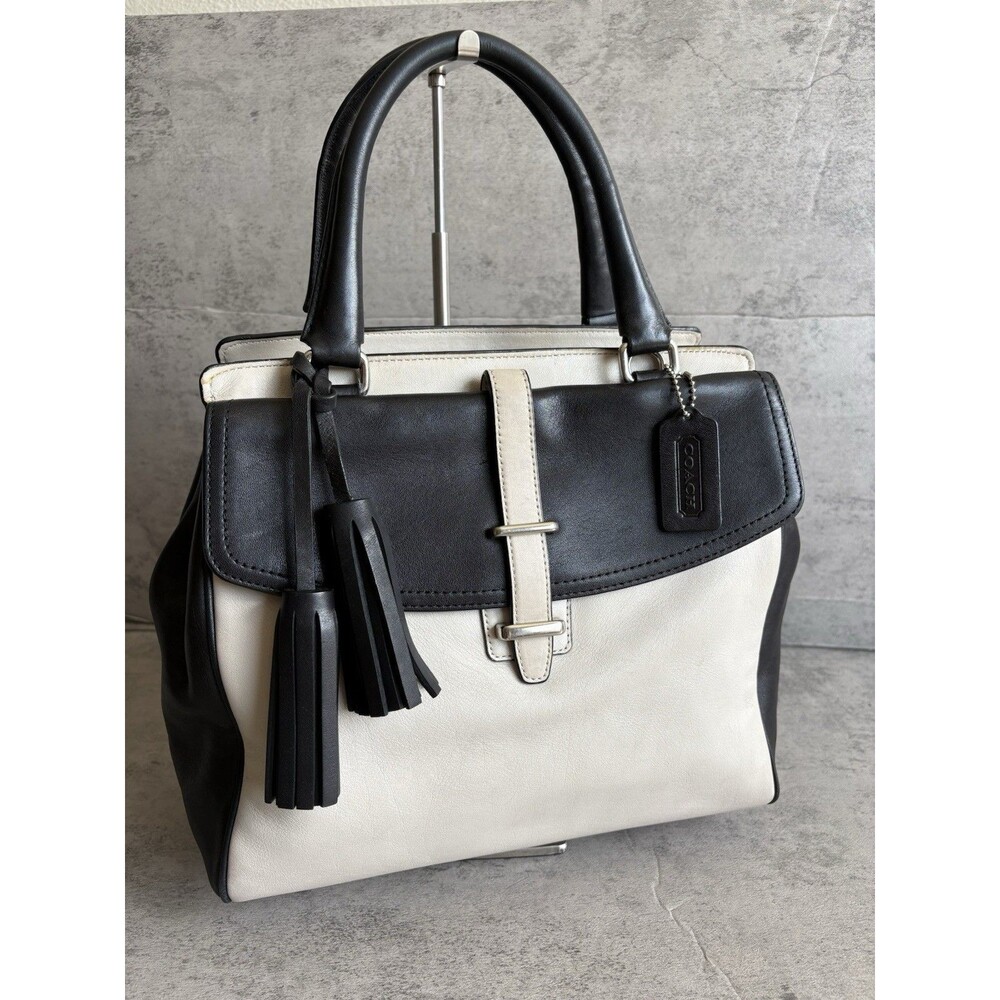 Coach F26301 Two Tone Medium Legacy North South Satchel Leather Bag *No Strap